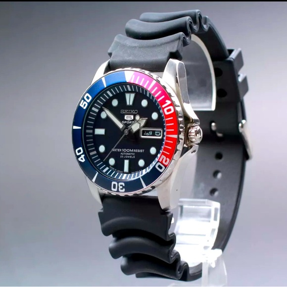 SEIKO 5 Sports 7S36-03C0 SNZF15 AT 100M 23J   JAPAN X549 JDM NWT PEPSI - Picture 1 of 6